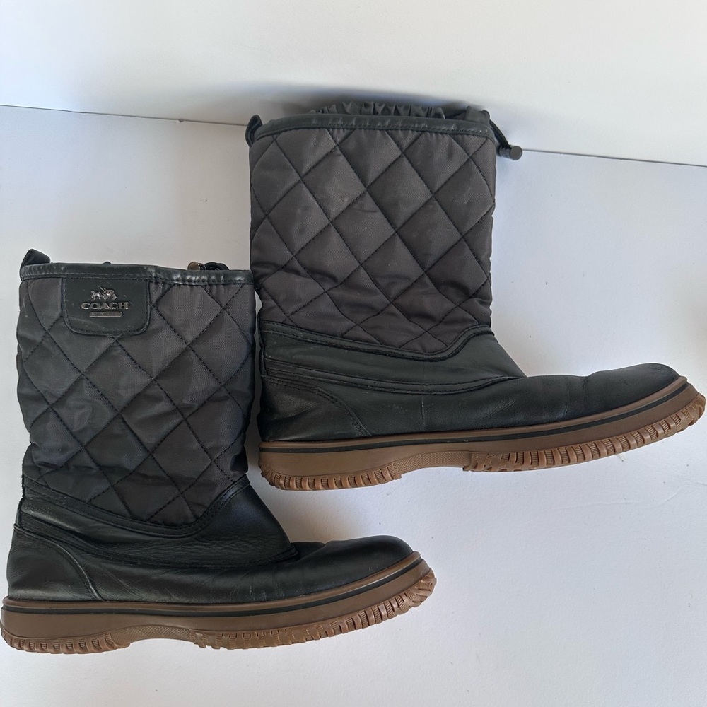 Coach Womens SAMARA Anline Black Quilted All Weather Winter SnowBoots Shoe 8B - Picture 3 of 7